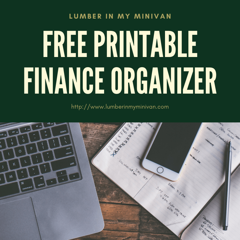 free printable finance organizer