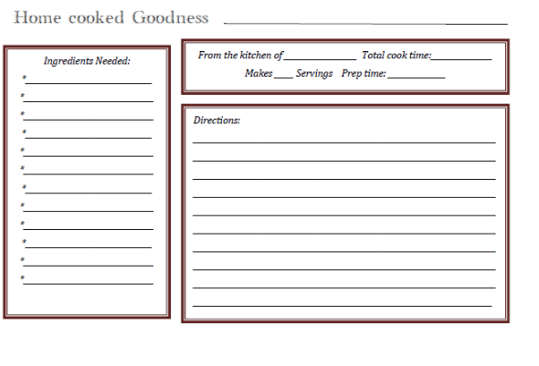 recipe card