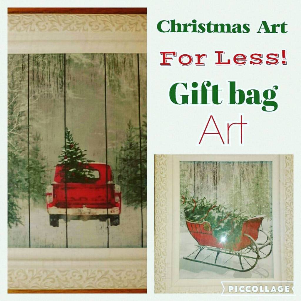 Easy Christmas decor for less: framed Christmas&nbsp;bags