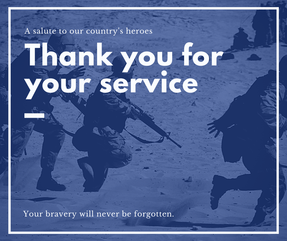 Blue Bordered Veteran Day Greeting Facebook Post